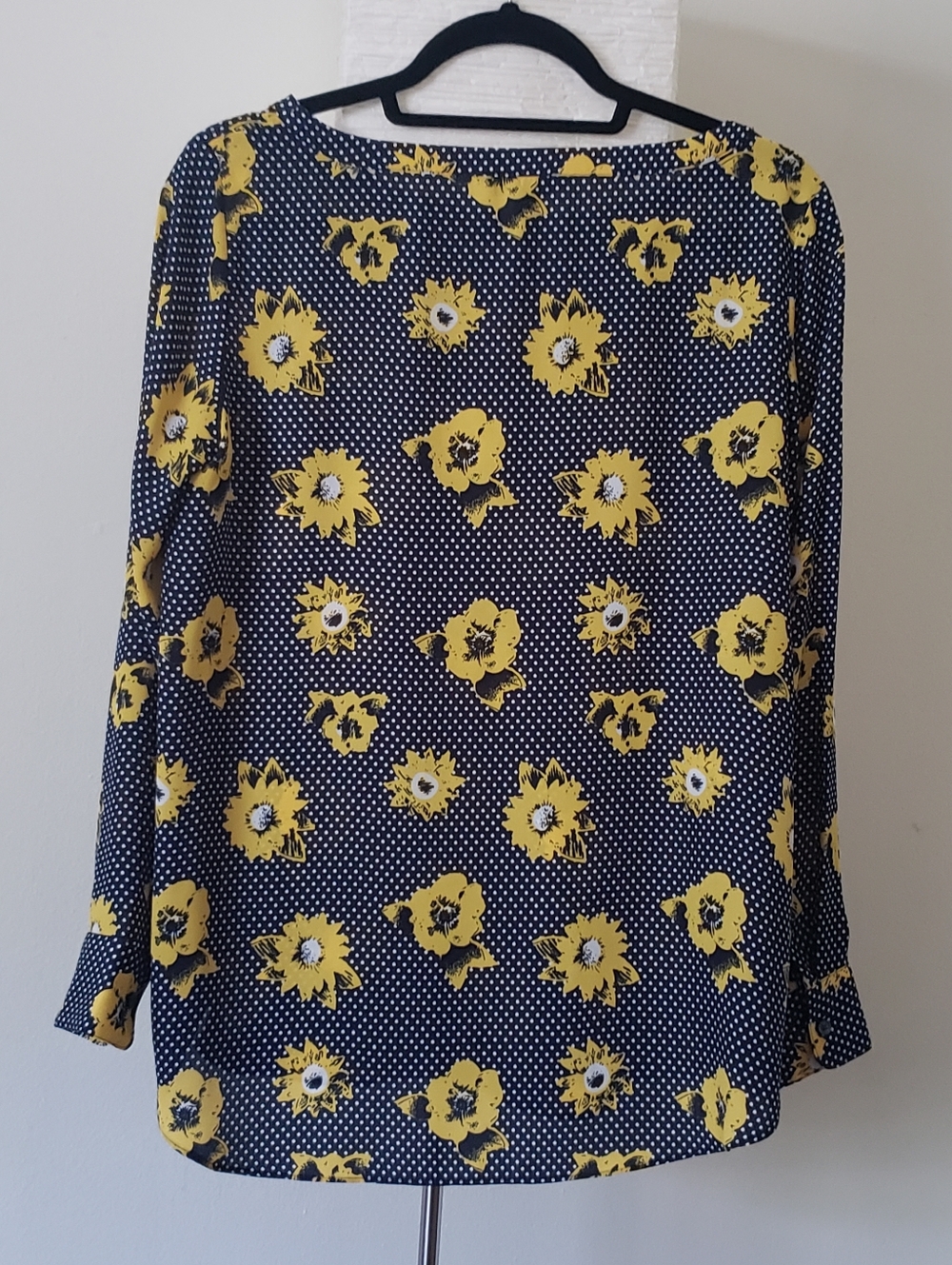 Banana Republic Floral Polka Dot Long Sleeve Blouse, S - Picture 3 of 7